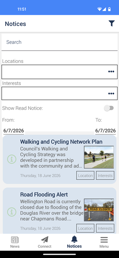 notifications filtering